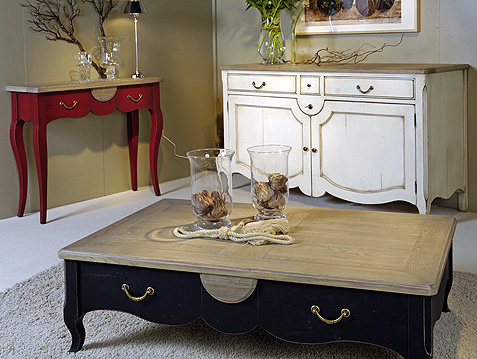 painted console and coffee table from French furniture manufacturers Aurore